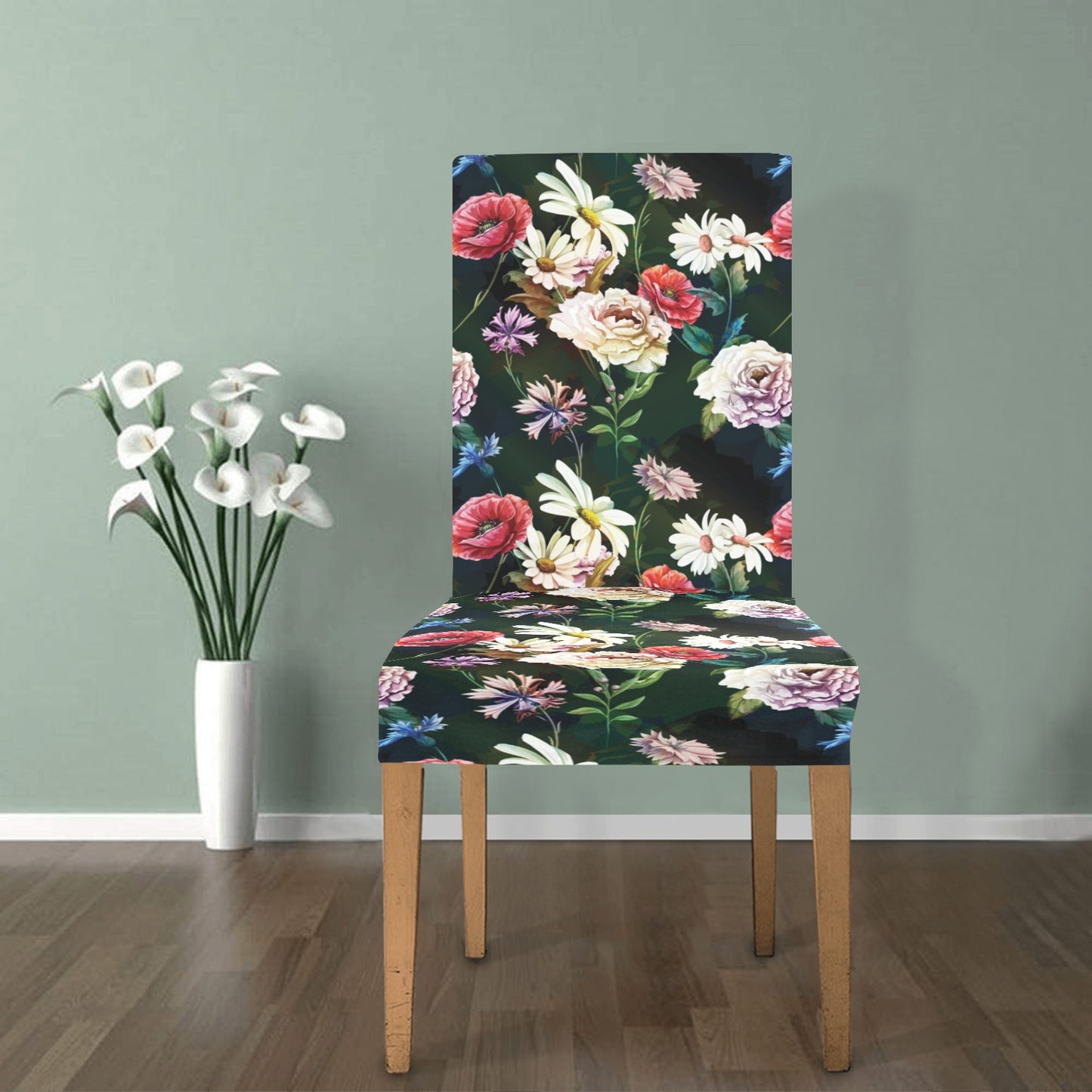 Summer Floral Print Design LKS303 Dining Chair Slipcover