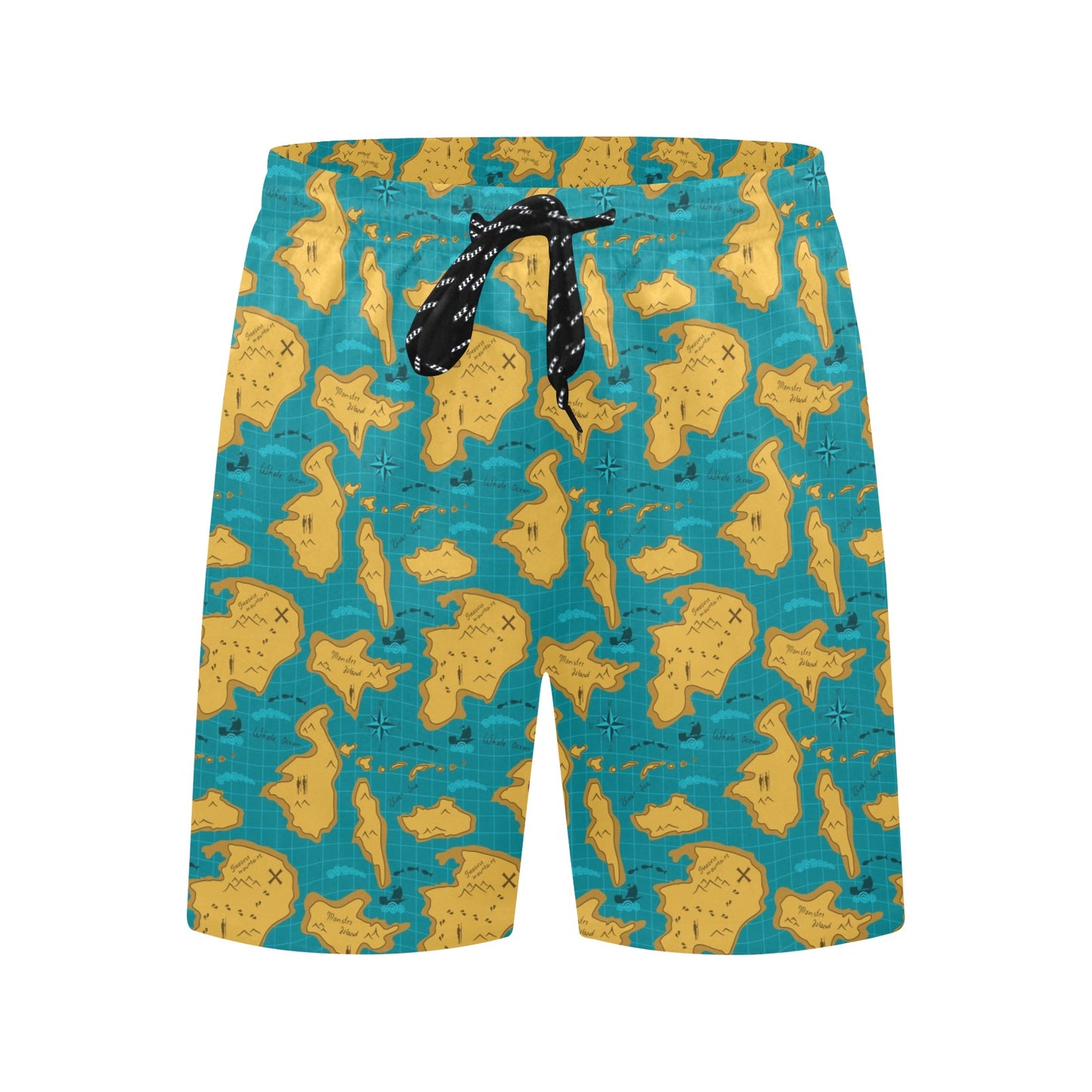 World Map Print Design LKS301 Men's Swim Trunks Beach Shorts
