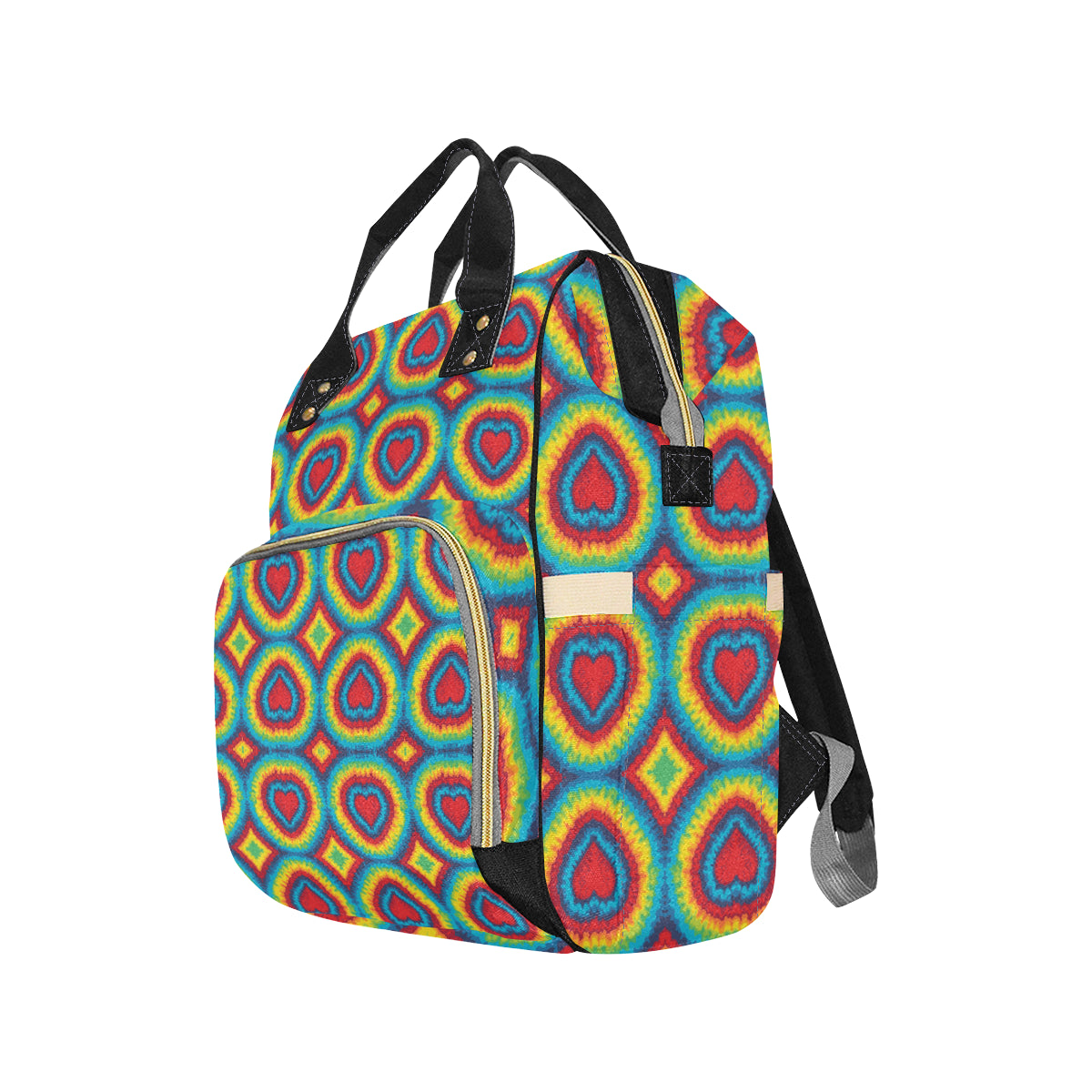 Tie Dye Heart shape Diaper Bag Backpack