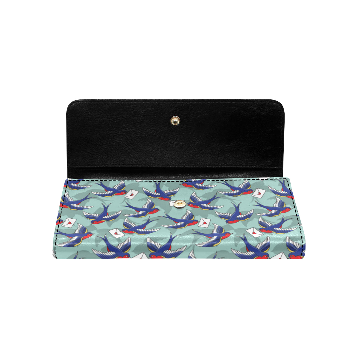 Swallow Bird Pattern Print Design 02 Women's Trifold Wallet