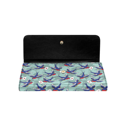 Swallow Bird Pattern Print Design 02 Women's Trifold Wallet