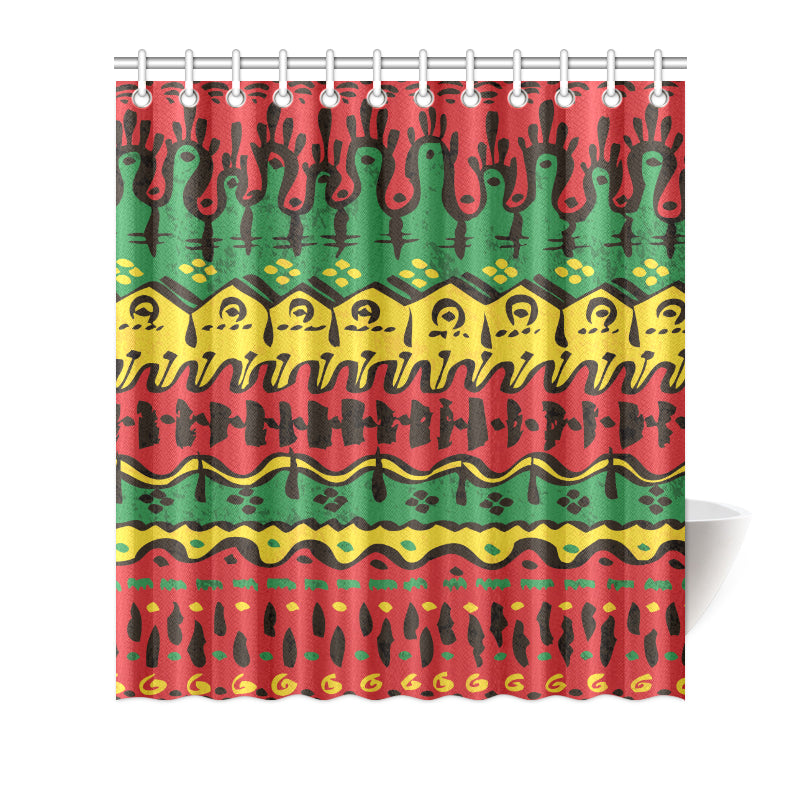 Rasta Pattern Print Design A01 Shower Curtain
