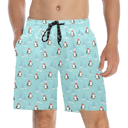 Ski Penguin Print Design LKS304 Men's Swim Trunks Beach Shorts
