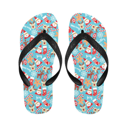 Santa Christmas Themed Print Design LKS306 Flip Flops