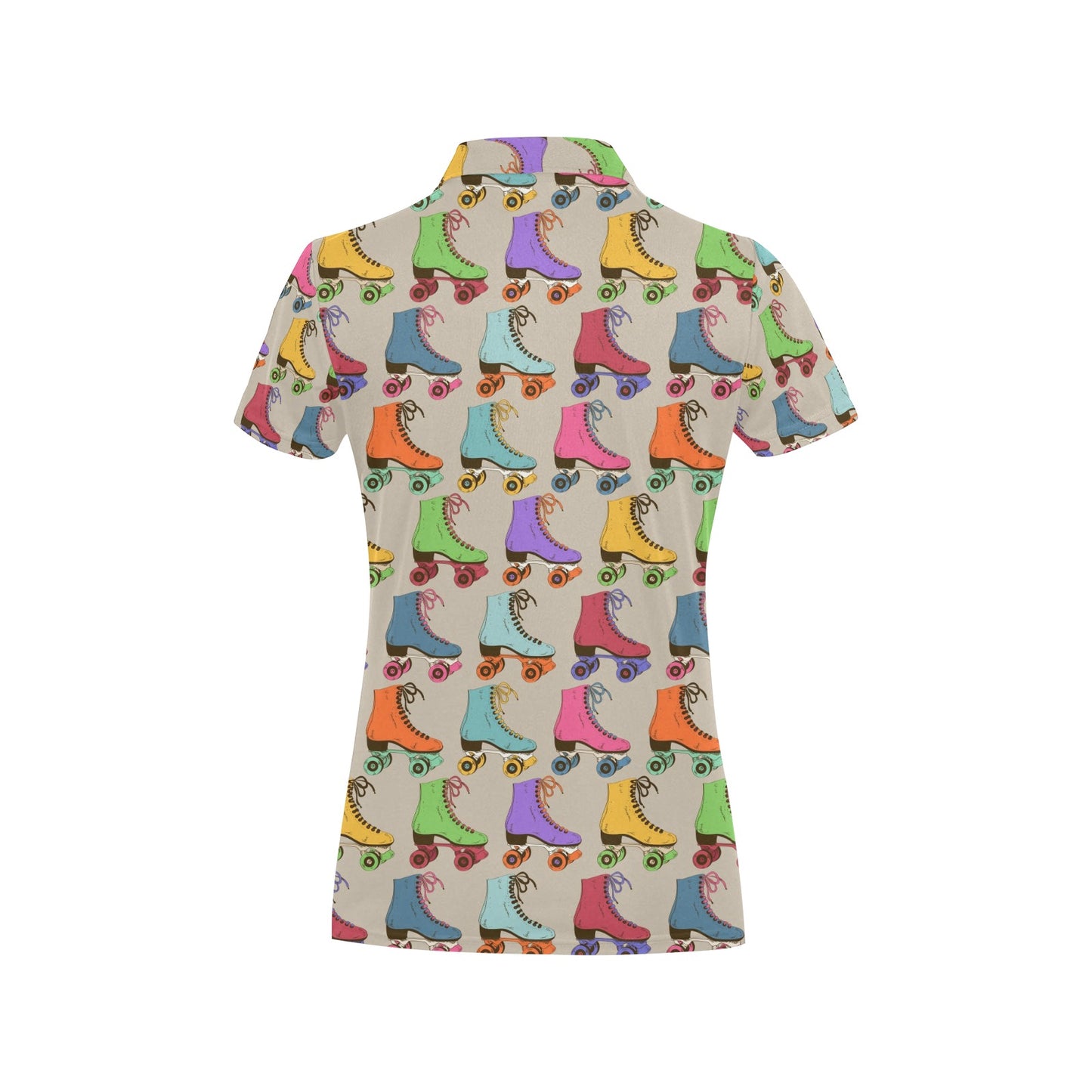 Roller skate Pattern Print Design A01 Women's Polo Shirt