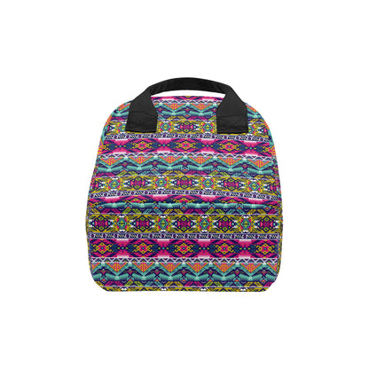 Indian Navajo Color Themed Design Print Insulated Lunch Bag