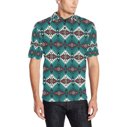 Southwest Pattern Print Design LKS308 Men Polo Shirt