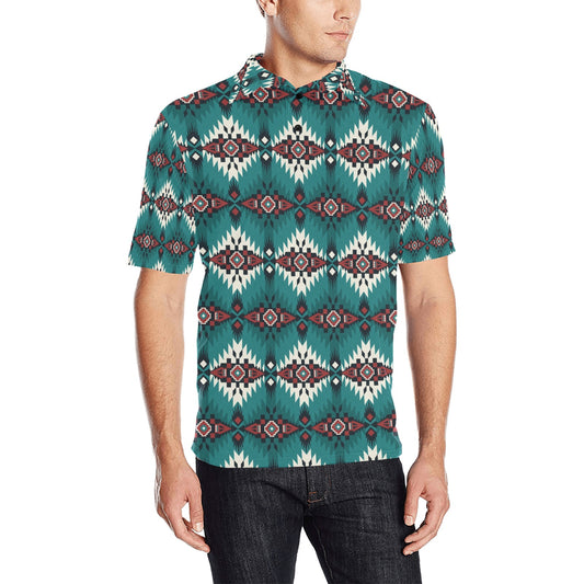 Southwest Pattern Print Design LKS308 Men Polo Shirt