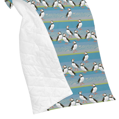 Puffin Pattern Print Design A01 Premium Quilt