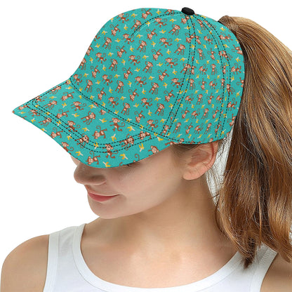 Monkey Banana Design Themed Print Snapback Cap