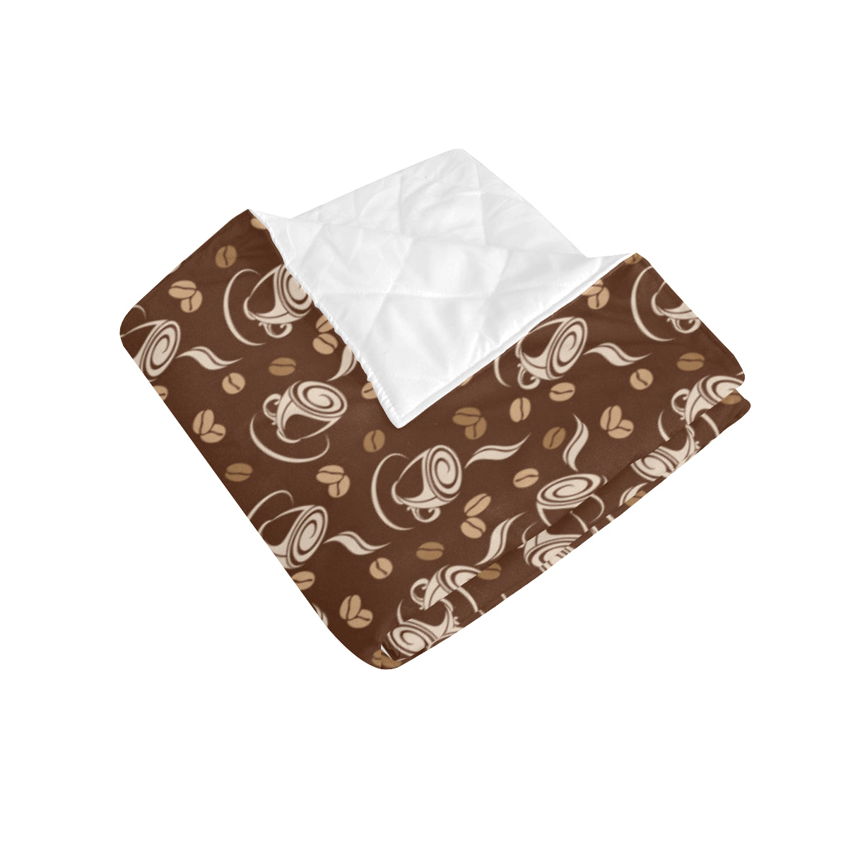Coffee Pattern Print Design 03 Premium Quilt