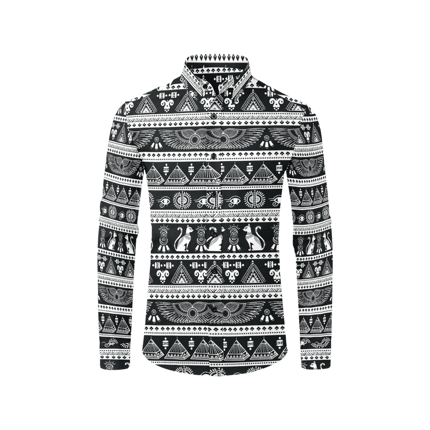 Tribal Pattern Print Design LKS305 Men's Long Sleeve Dress Shirt