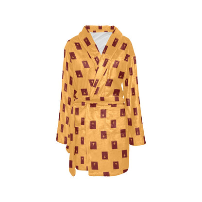 Bible Pattern Print Design 05 Women's Fleece Robe