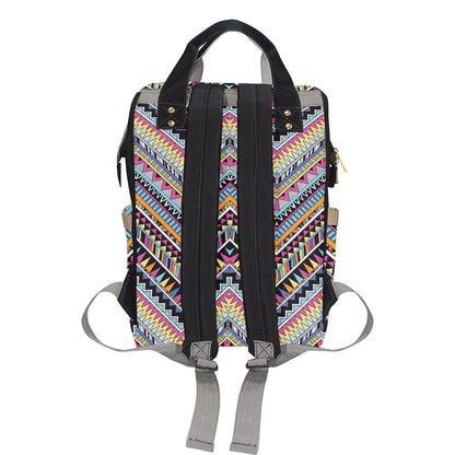 Multicolor zigzag Tribal Aztec Diaper Bag Backpack