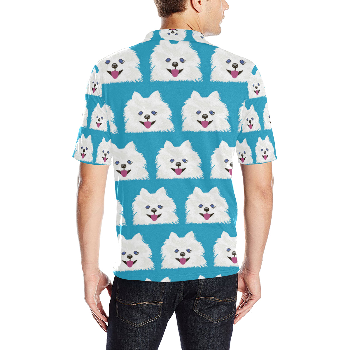 Pomeranians Pattern Print Design A05 Men Polo Shirt