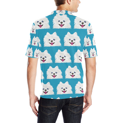 Pomeranians Pattern Print Design A05 Men Polo Shirt