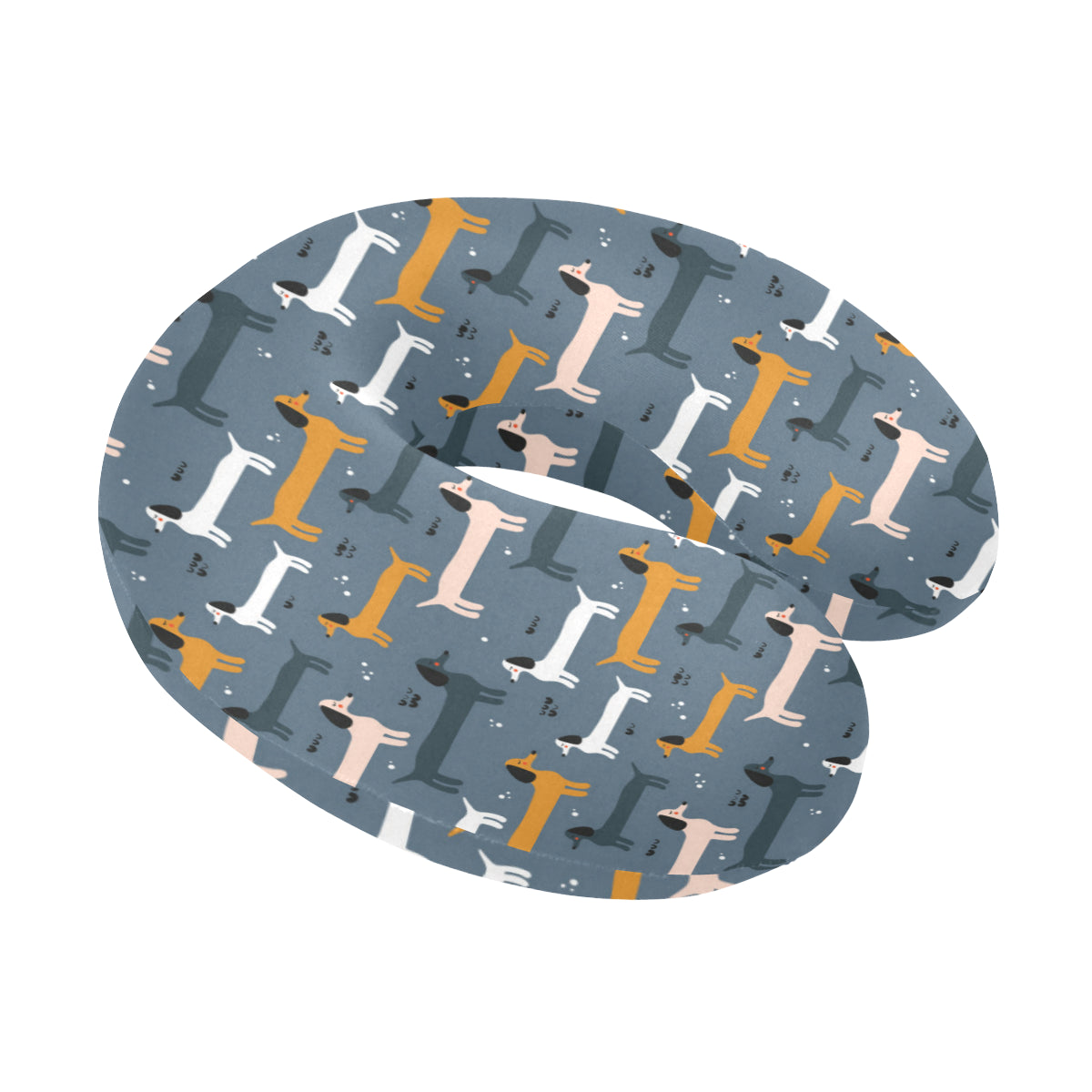 Dachshund Pattern Print Design 012 U-Shaped Travel Neck Pillow