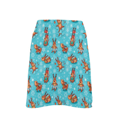 Reindeer Print Design LKS402 17" Golf & Pickleball Skort with Pockets