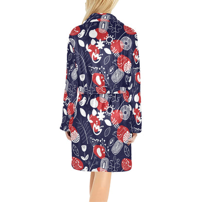 Nordic Pattern Print Design A02 Women's Fleece Robe