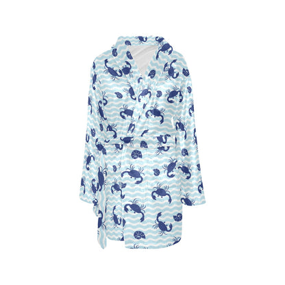 Crab Pattern Print Design 04 Women's Fleece Robe