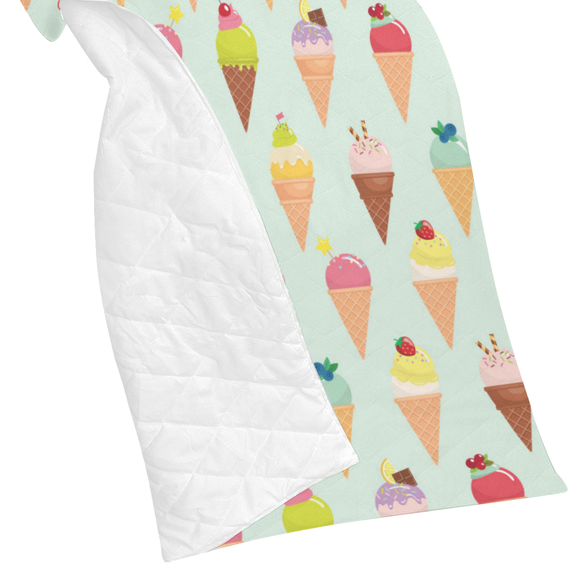 Ice Cream Pattern Print Design 03 Premium Quilt