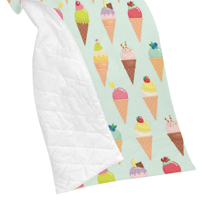 Ice Cream Pattern Print Design 03 Premium Quilt