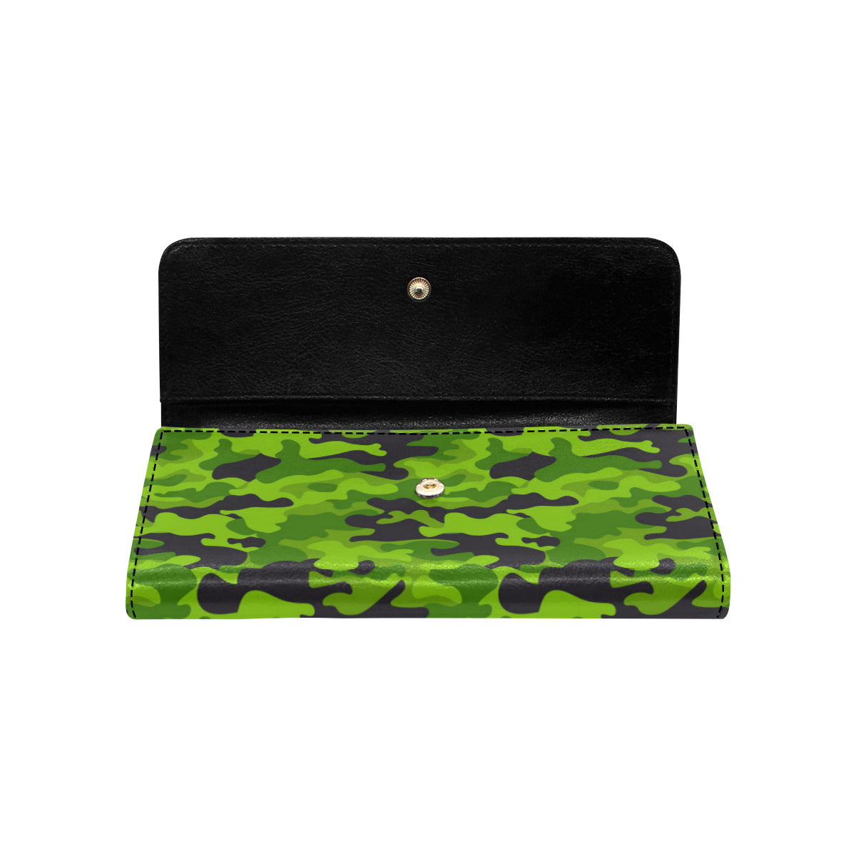 Green Kelly Camo Print Women's Trifold Wallet