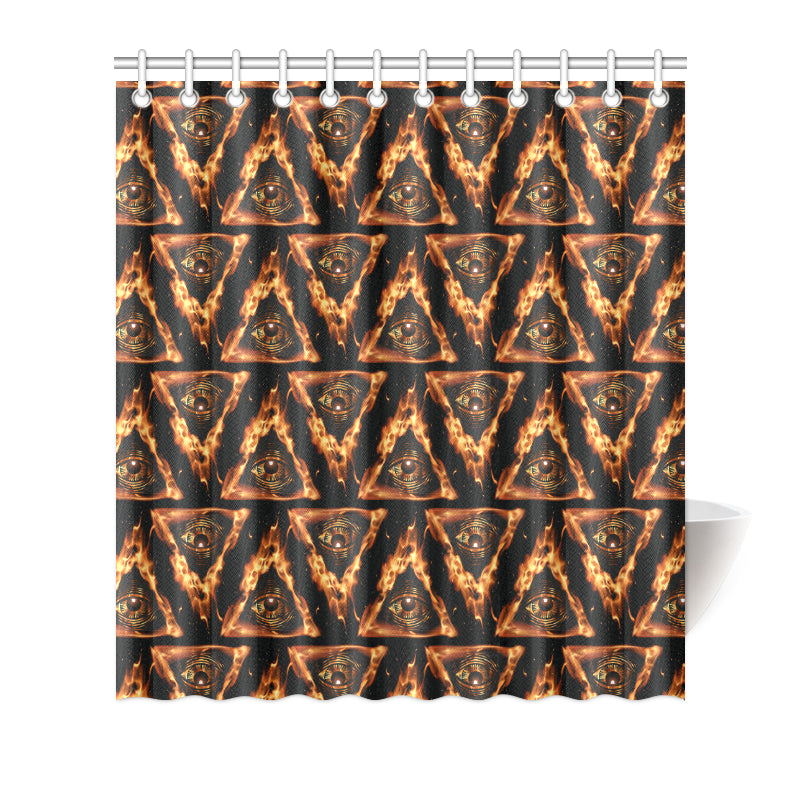 Eye of Horus in Flame Print Shower Curtain