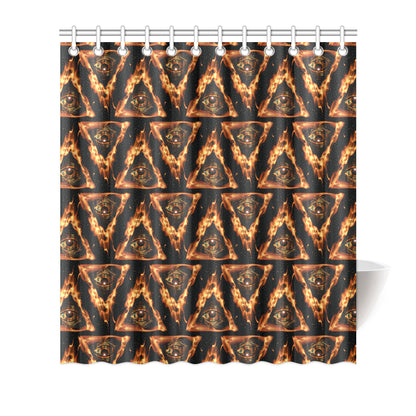 Eye of Horus in Flame Print Shower Curtain