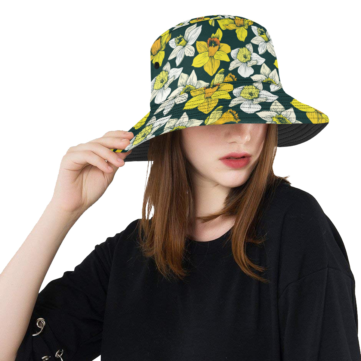 Daffodils Pattern Print Design DF02 Unisex Bucket Hat