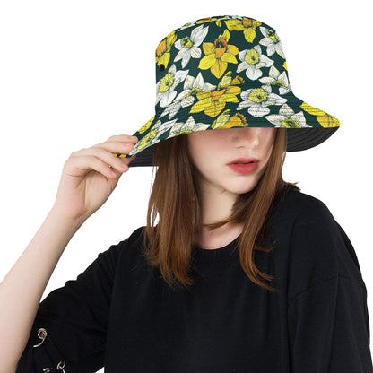 Daffodils Pattern Print Design DF02 Unisex Bucket Hat
