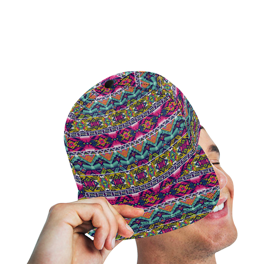 Indian Navajo Color Themed Design Print Snapback Cap
