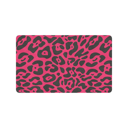 Cheetah Pink Print Pattern Rubber Doormat