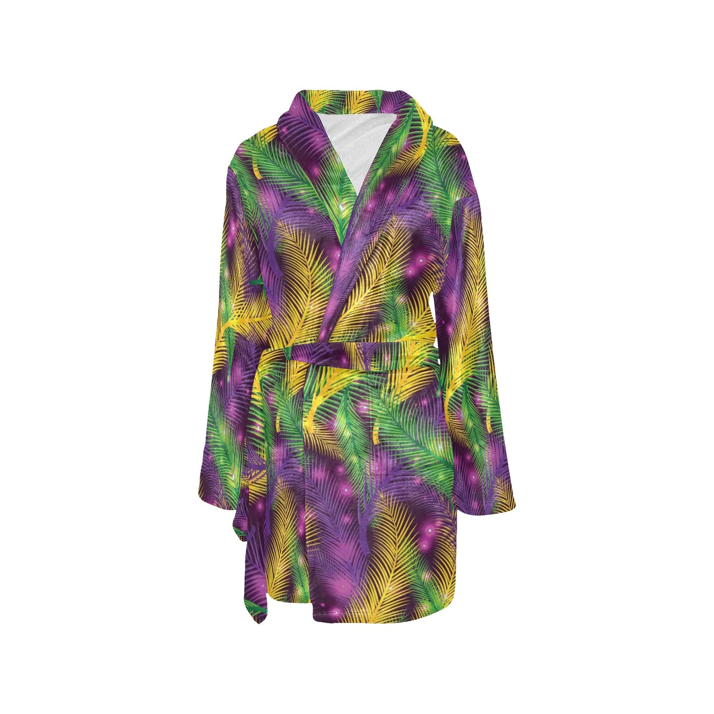 Mardi Gras Pattern Print Design 09 Women's Fleece Robe