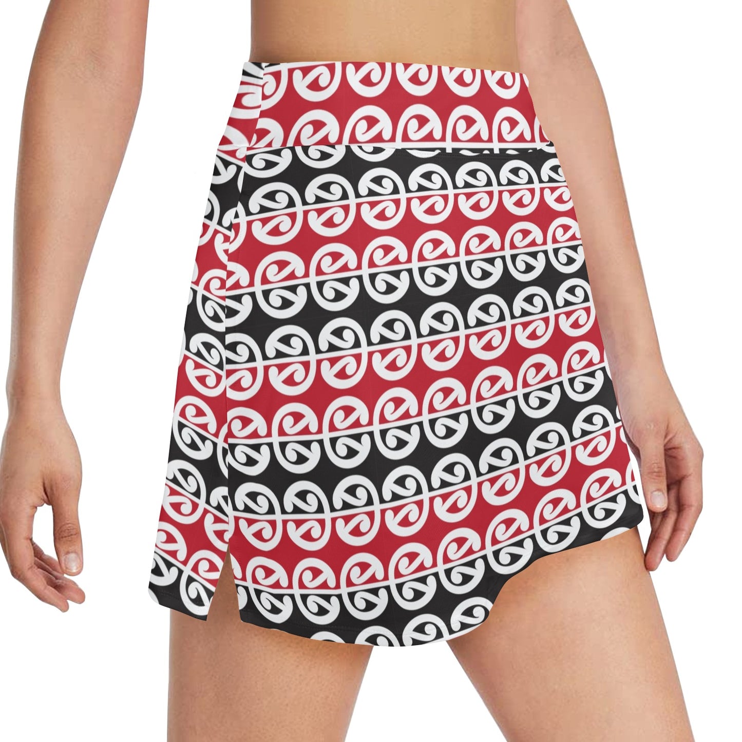 Maori Classic Themed Design Print 17" Golf & Pickleball Skort with Pockets