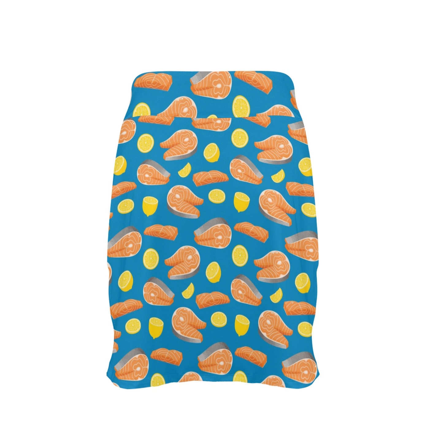 Salmon Steak With Lemon Print Design LKS308 17" Golf & Pickleball Skort with Pockets