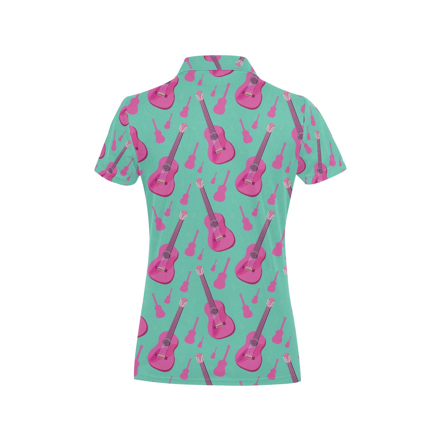Acoustic Guitar Print Design LKS405 Women's Polo Shirt