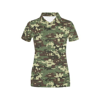ACU Digital Army Camouflage Women's Polo Shirt