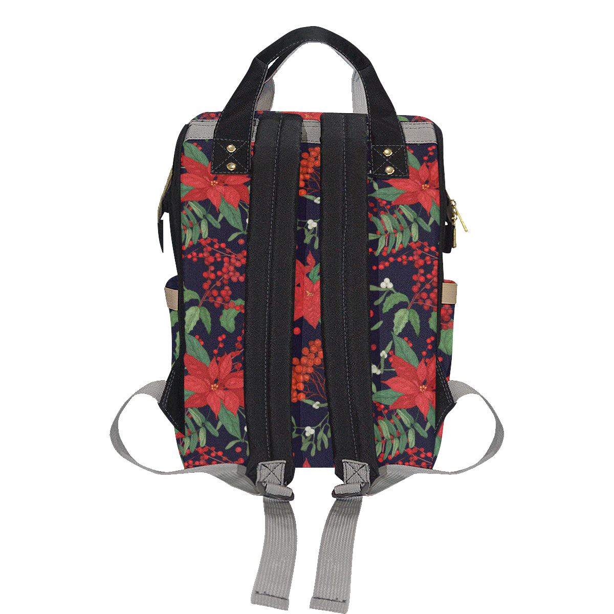 Poinsettia Pattern Print Design POT02 Diaper Bag Backpack
