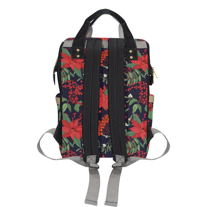 Poinsettia Pattern Print Design POT02 Diaper Bag Backpack