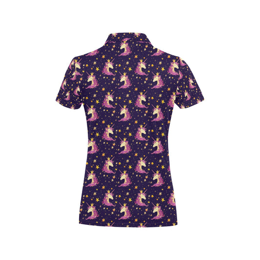 Unicorn Princess Star Sparkle Women's Polo Shirt