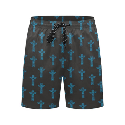 Totem Print Design LKS304 Men's Swim Trunks Beach Shorts