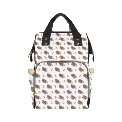 Aztec Wolf Pattern Print Design 02 Diaper Bag Backpack