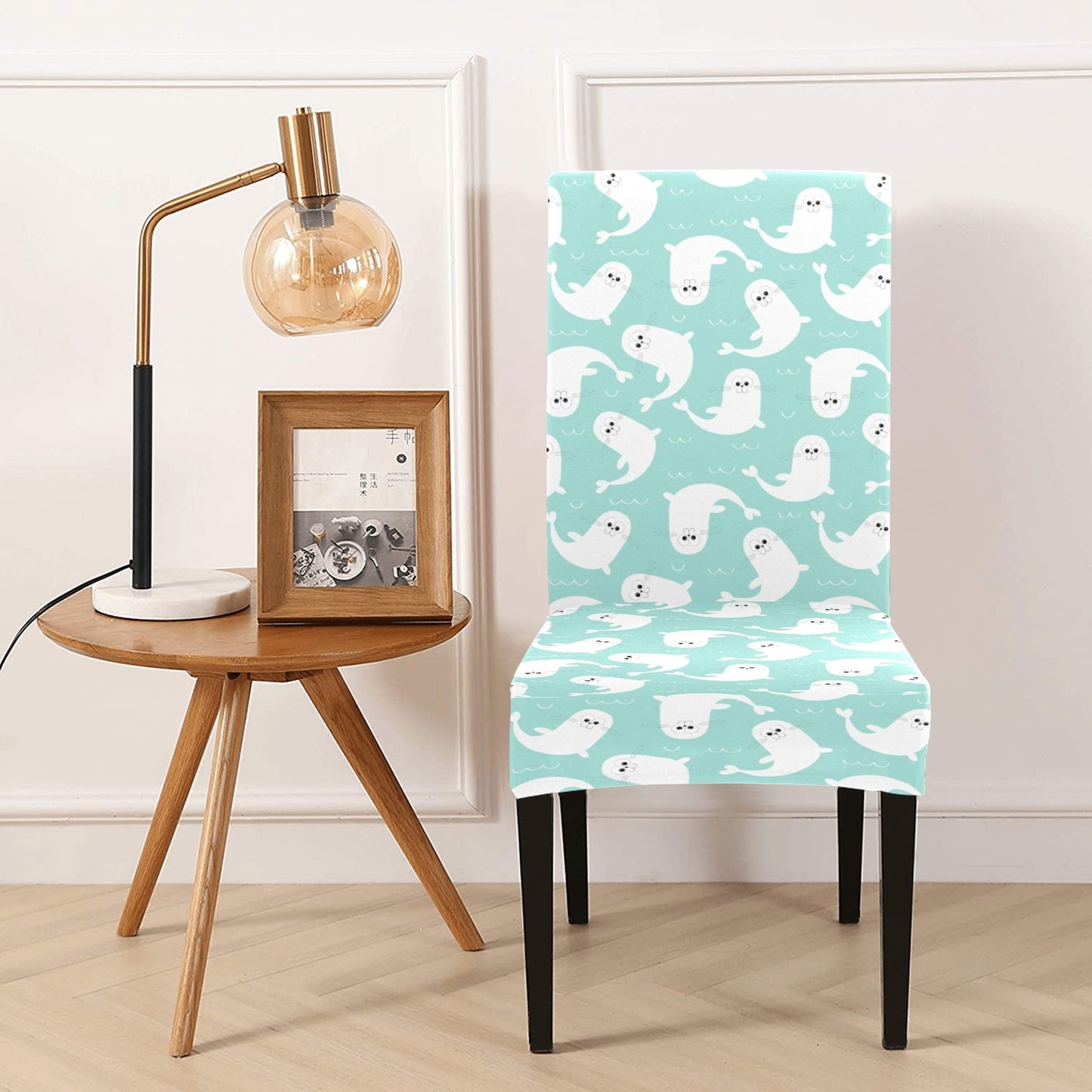 Sea Lion Print Design LKS401 Dining Chair Slipcover