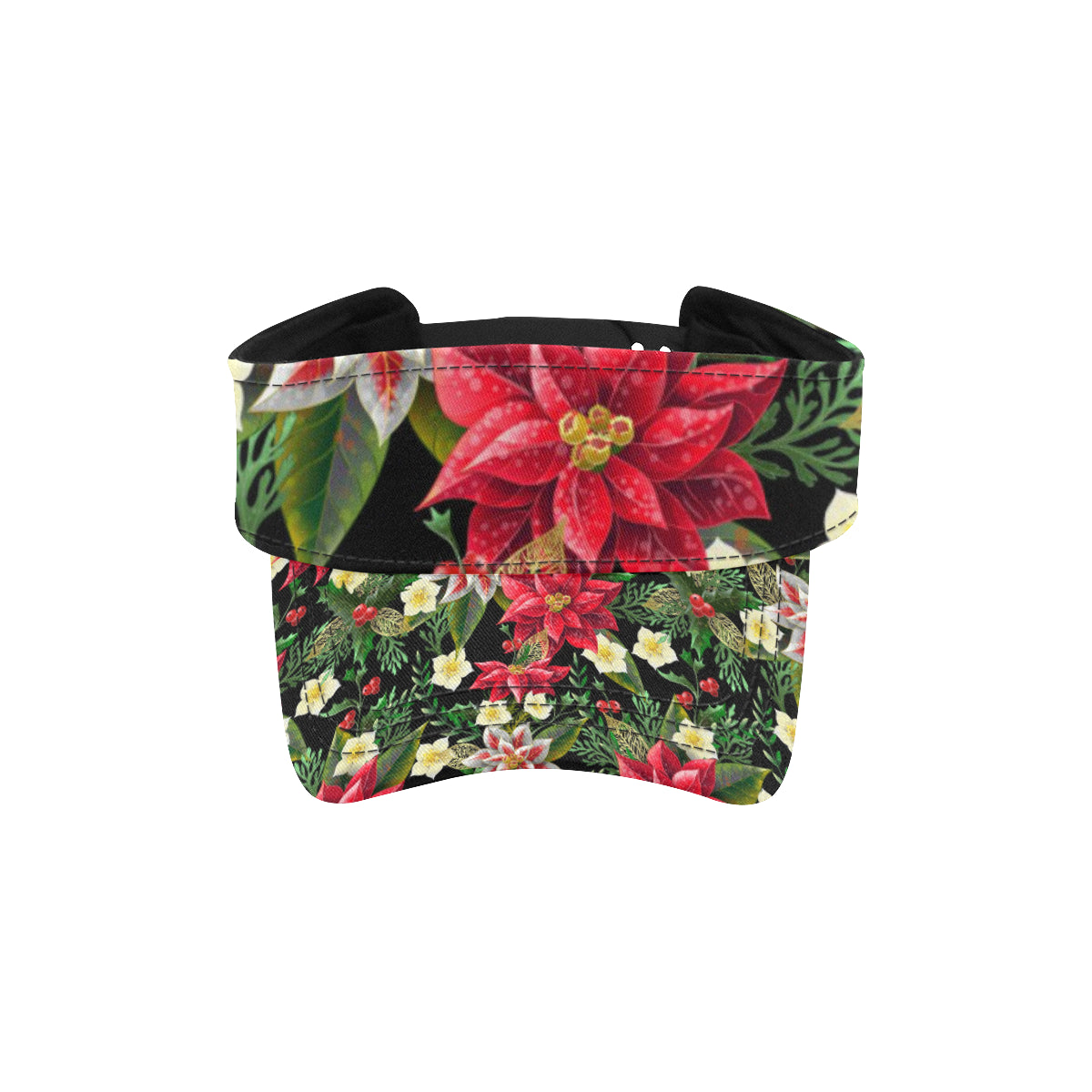 Poinsettia Pattern Print Design POT05 Unisex Sun Visor