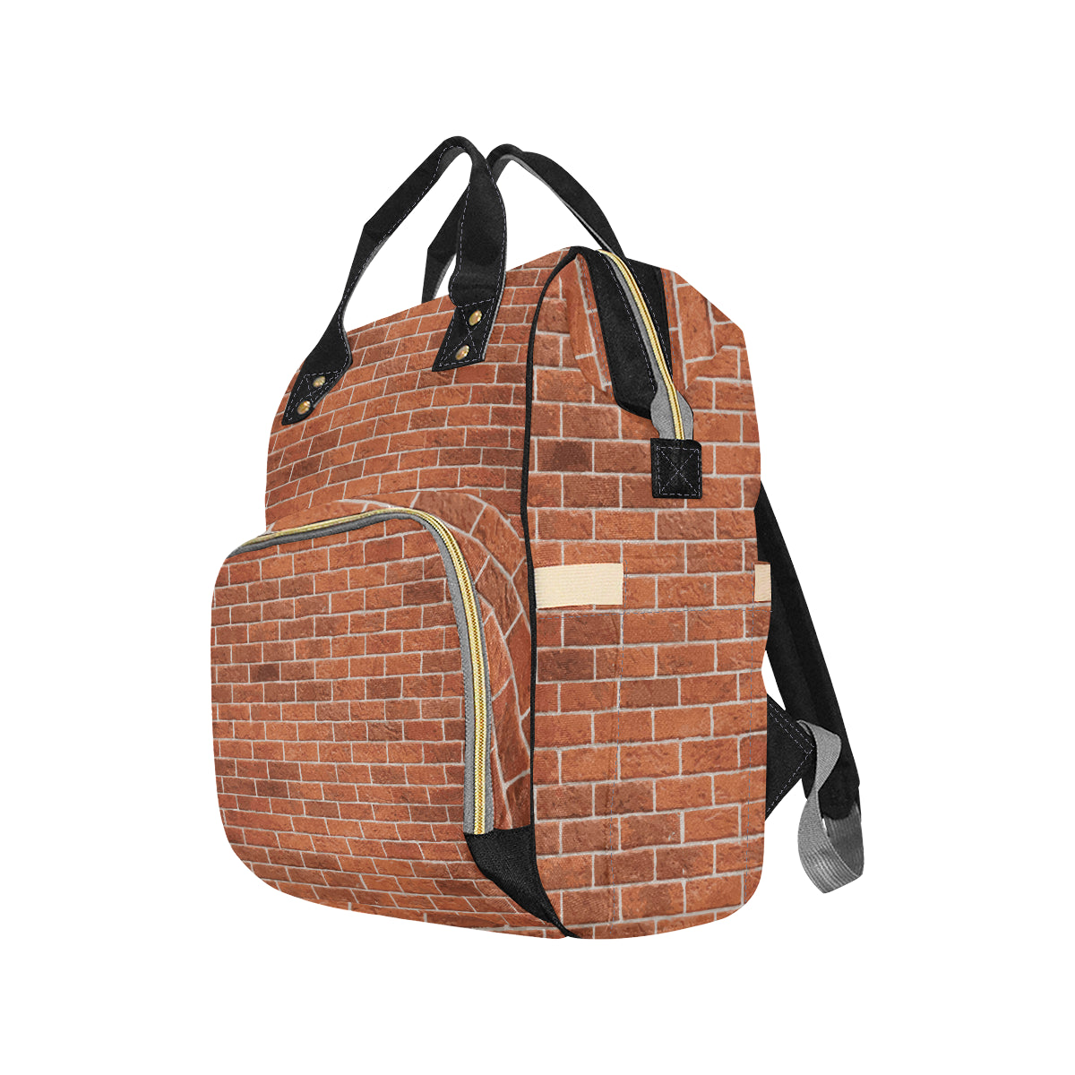 Brick Brown Pattern Print Design 02 Diaper Bag Backpack