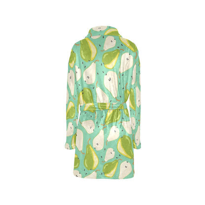 Pear Pattern Print Design PE04 Women's Fleece Robe
