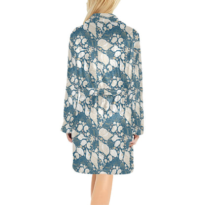 Seashell Print Design LKS308 Women's Fleece Robe