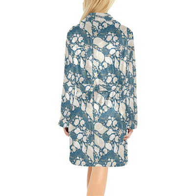 Seashell Print Design LKS308 Women's Fleece Robe