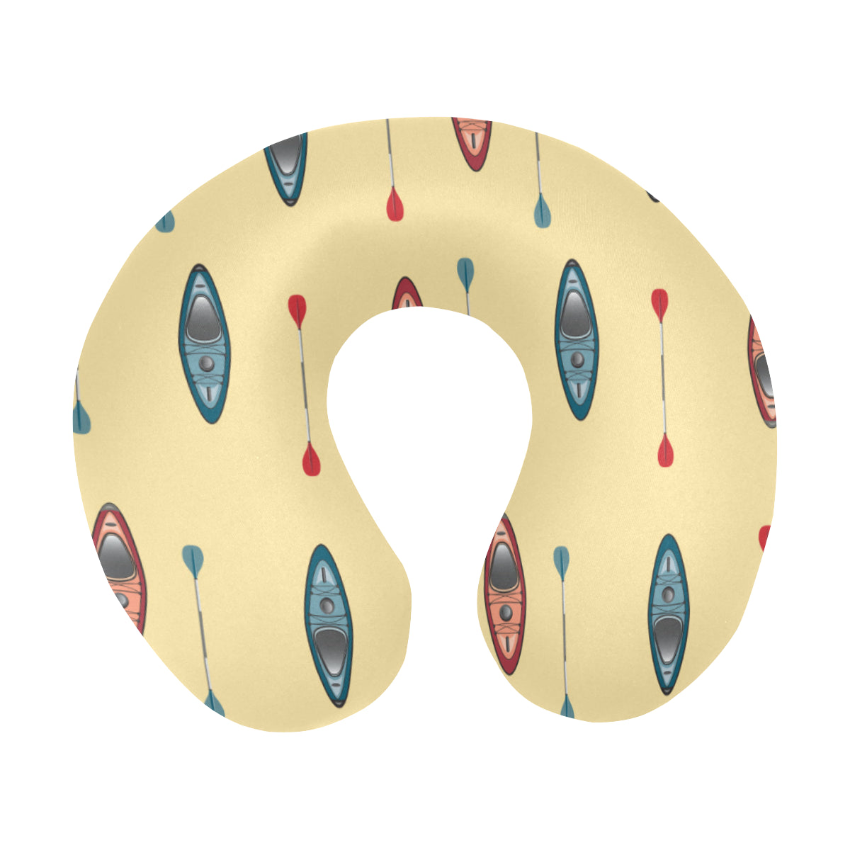 Kayak Pattern Print Design 02 U-Shaped Travel Neck Pillow